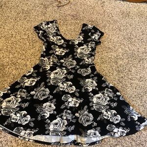 Black and white rose dress